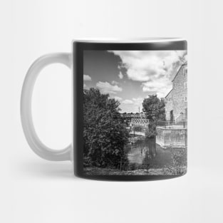 The Abbey Mill Tewkesbury in Monochrome Mug